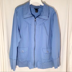 WOMANS 22W-24W LIGHT BLUE ZIP FRONT JACKET